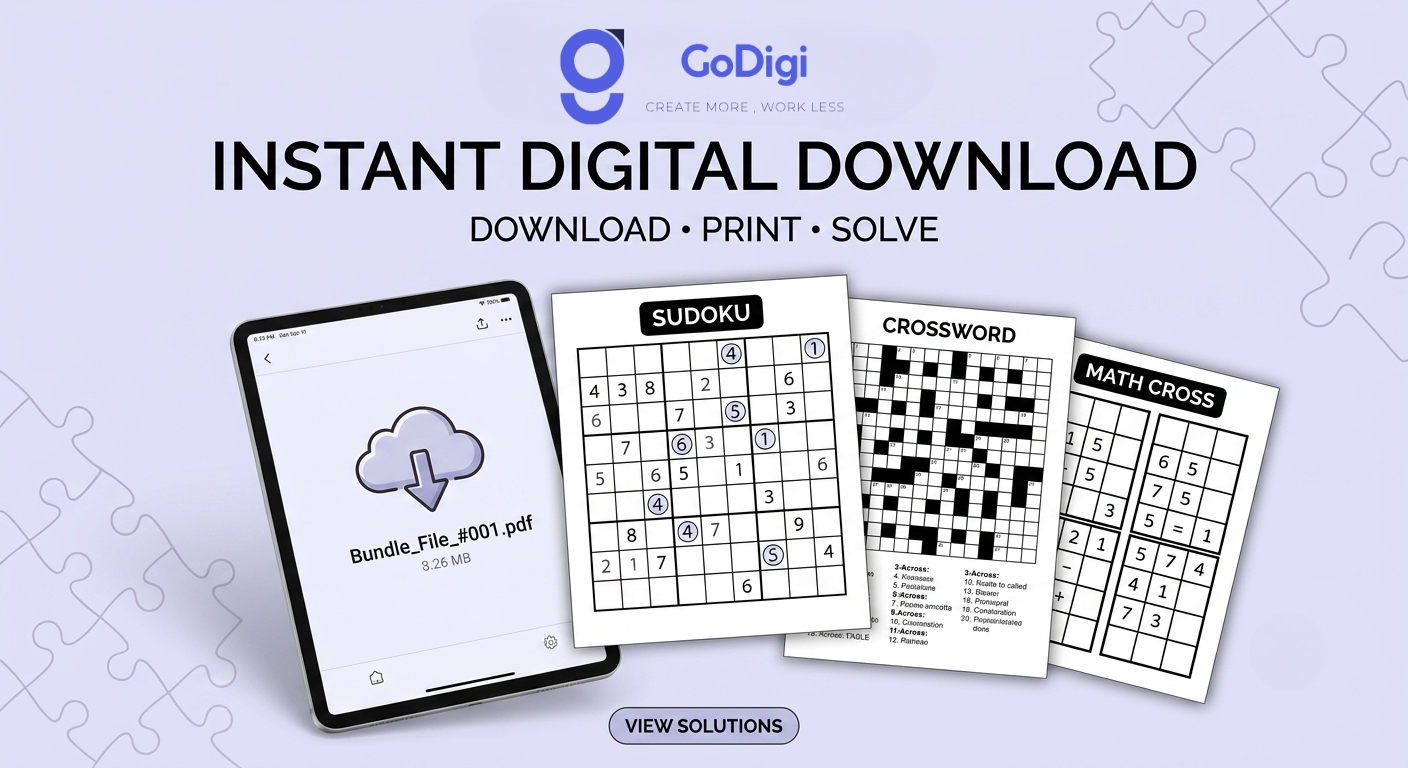 6000 Printable Puzzle | Halloween Crossword Puzzle Bundle PDF | Printable Puzzle For Adults - Image 5