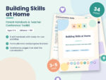 Preschool Parent Handouts Ages 3-5, Parent Teacher Conference Forms, Editable Home Learning Toolkit, Printable PDF, English French Italian